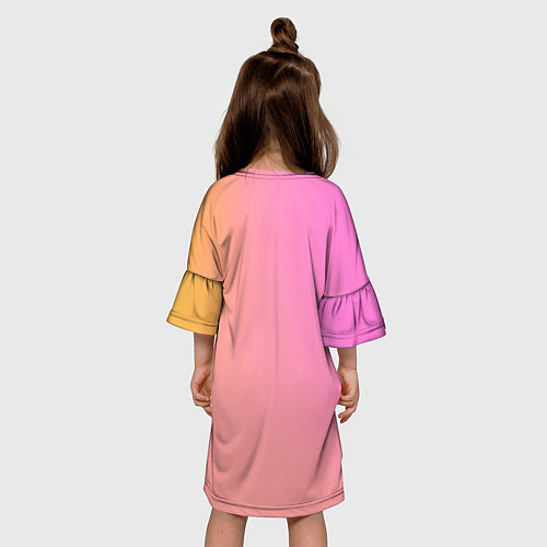Детское платье Розово-желтый градиент / 3D-принт – фото 4