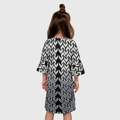 Детское платье Белые стрелки на чёрном фоне киберпанк / 3D-принт – фото 4