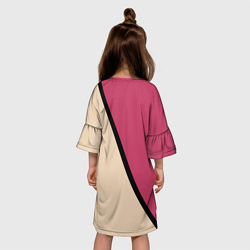 Детское платье Power бежево-розовый / 3D-принт – фото 4