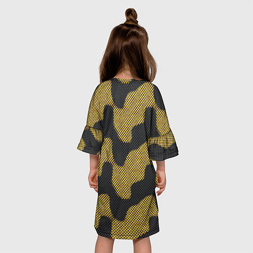 Детское платье Желто черная змеиная чешуя / 3D-принт – фото 4