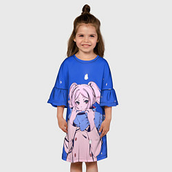 Платье клеш для девочки Фрирен и снег, цвет: 3D-принт — фото 2