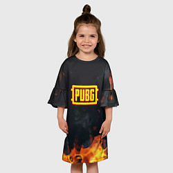 Платье клеш для девочки Pubg fire abstraction, цвет: 3D-принт — фото 2