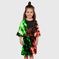 Платье клеш для девочки Valorant flame fire, цвет: 3D-принт — фото 2