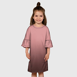 Платье клеш для девочки Пыльно-розовый градиент, цвет: 3D-принт — фото 2