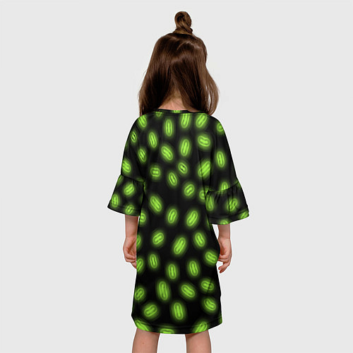 Детское платье Неоновая имитация бактерий / 3D-принт – фото 4