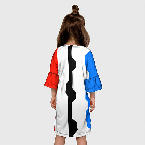 Детское платье Техно линии синий и красный / 3D-принт – фото 4