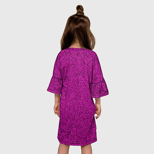 Детское платье Яркий сиреневый паттерн мелкая мозаика / 3D-принт – фото 4