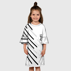 Платье клеш для девочки Juventus sport geometry, цвет: 3D-принт — фото 2