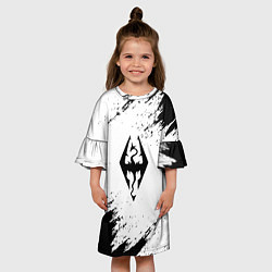 Платье клеш для девочки The Elder Scrolls Online краски чёрные, цвет: 3D-принт — фото 2