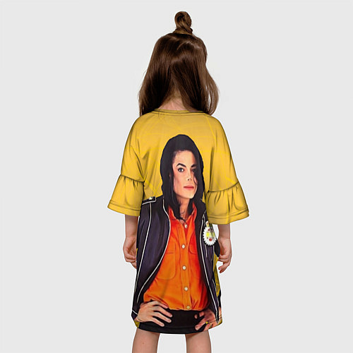 Детское платье Michael Jackson на золотом фоне с графикой / 3D-принт – фото 4