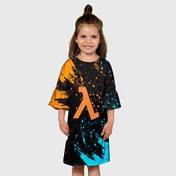 Платье клеш для девочки Half life текстура краски, цвет: 3D-принт — фото 2