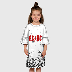 Платье клеш для девочки AC DC steel bend, цвет: 3D-принт — фото 2