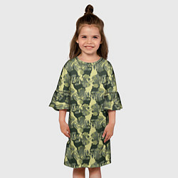 Платье клеш для девочки Олени - камуфляж, цвет: 3D-принт — фото 2