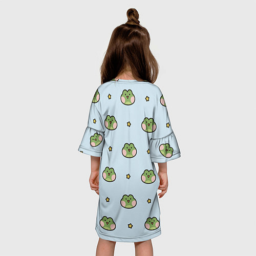 Детское платье Паттерн с лягушками / 3D-принт – фото 4