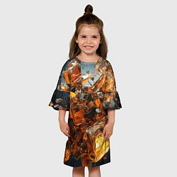 Платье клеш для девочки Янтарный взрыв, цвет: 3D-принт — фото 2