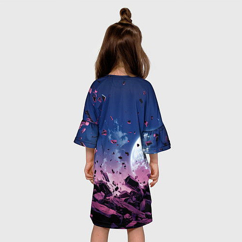 Детское платье Абстрактные частицы в космосе / 3D-принт – фото 4
