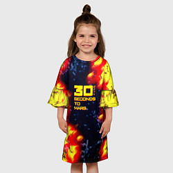 Платье клеш для девочки Thirty Seconds to Mars огненное лого, цвет: 3D-принт — фото 2