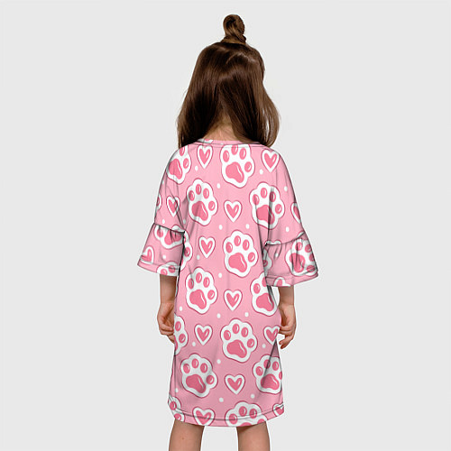 Детское платье Кошачьи лапки и сердечки / 3D-принт – фото 4