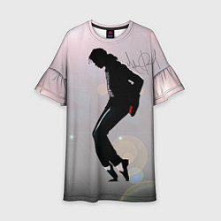 Платье клеш для девочки Майкл Джексон под прожекторами - с автографом, цвет: 3D-принт