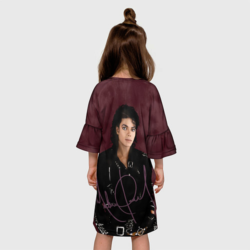 Детское платье Michael Jackson на бордовом фоне / 3D-принт – фото 4