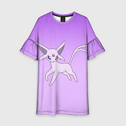 Платье клеш для девочки Espeon Pokemon - розовая кошка покемон, цвет: 3D-принт