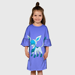 Платье клеш для девочки Glaceon Pokemon, цвет: 3D-принт — фото 2