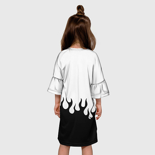 Детское платье Ведьмак лого чёрный огонь / 3D-принт – фото 4