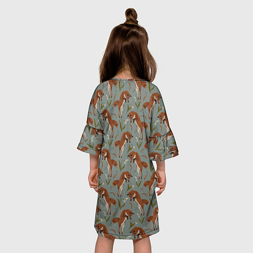 Детское платье Лисы и подснежники / 3D-принт – фото 4