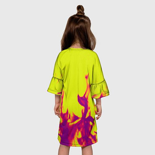 Детское платье Металлика огненный стиль бенд / 3D-принт – фото 4