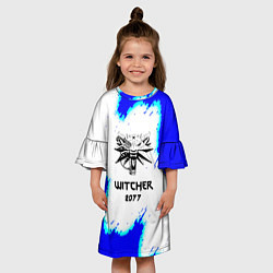 Платье клеш для девочки Ведьмак 2077 краски, цвет: 3D-принт — фото 2