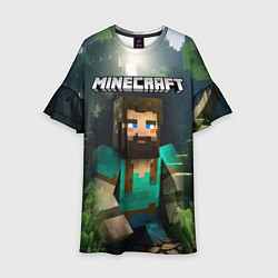 Платье клеш для девочки Minecraft персонаж с бородой, цвет: 3D-принт
