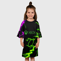 Платье клеш для девочки Xbox storm молнии, цвет: 3D-принт — фото 2