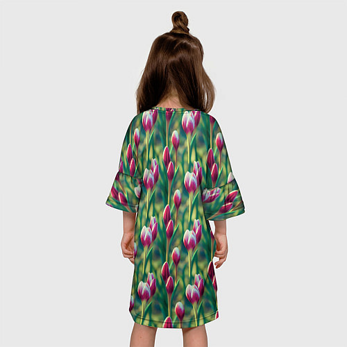 Детское платье Весенние цветы на поляне / 3D-принт – фото 4