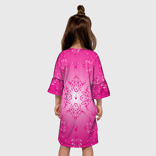 Детское платье Узоры на розовом фоне / 3D-принт – фото 4