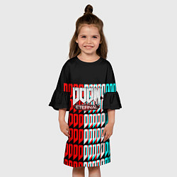 Платье клеш для девочки Doom eternal glitch, цвет: 3D-принт — фото 2