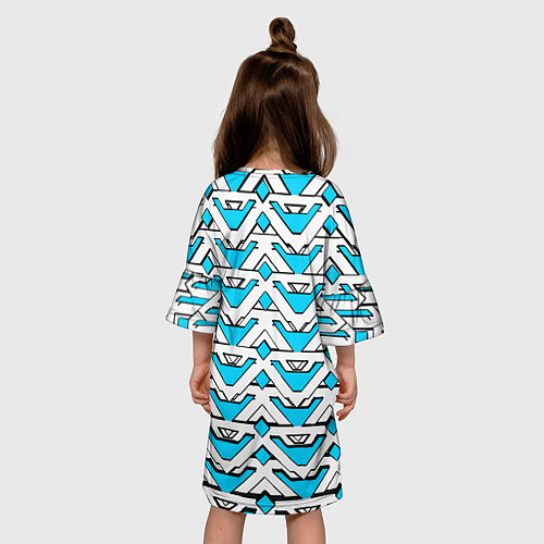 Детское платье Бело-синий узор / 3D-принт – фото 4