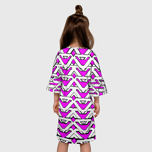 Детское платье Бело-розовый узор / 3D-принт – фото 4