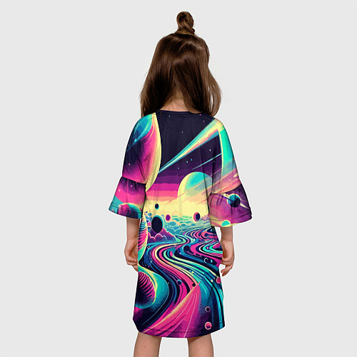 Детское платье Неоновый космос - нейросеть / 3D-принт – фото 4