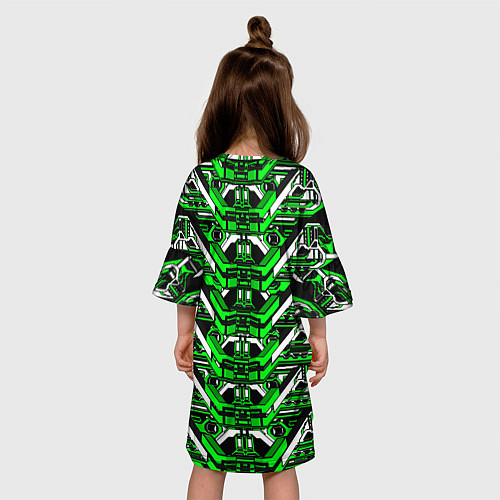 Детское платье Зелёно-белая техно броня / 3D-принт – фото 4