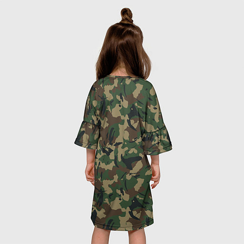 Детское платье Классический лесной камуфляж / 3D-принт – фото 4