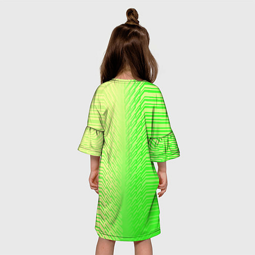 Детское платье Зелёные градиентные линии / 3D-принт – фото 4