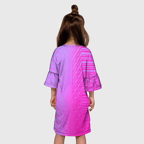 Детское платье Розовые градиентные линии / 3D-принт – фото 4