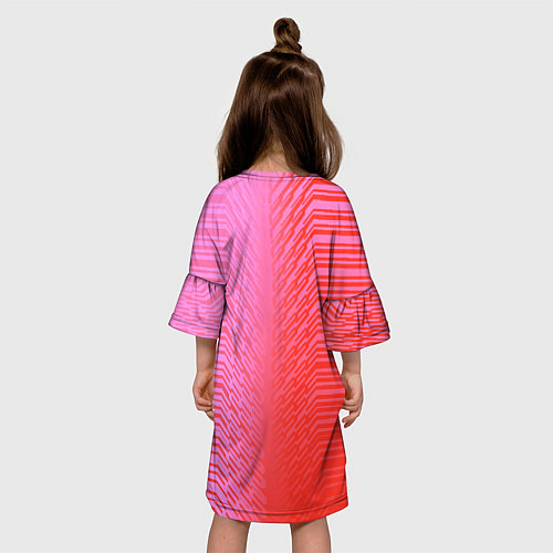 Детское платье Красные градиентные линии / 3D-принт – фото 4