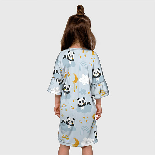 Детское платье Панда на облаках / 3D-принт – фото 4