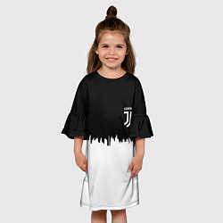 Платье клеш для девочки Juventus белый огонь текстура, цвет: 3D-принт — фото 2
