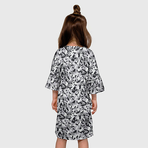 Детское платье Пикселированный городской серый камуфляж / 3D-принт – фото 4