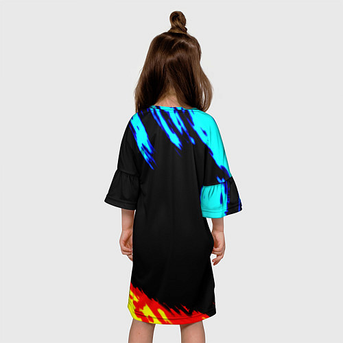 Детское платье PUBG краски огонь и лёд / 3D-принт – фото 4