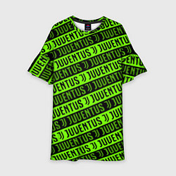 Платье клеш для девочки Juventus green pattern sport, цвет: 3D-принт