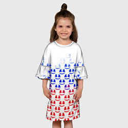 Платье клеш для девочки Marshmello russia color, цвет: 3D-принт — фото 2