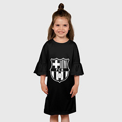 Платье клеш для девочки Barcelona fc club белое лого, цвет: 3D-принт — фото 2